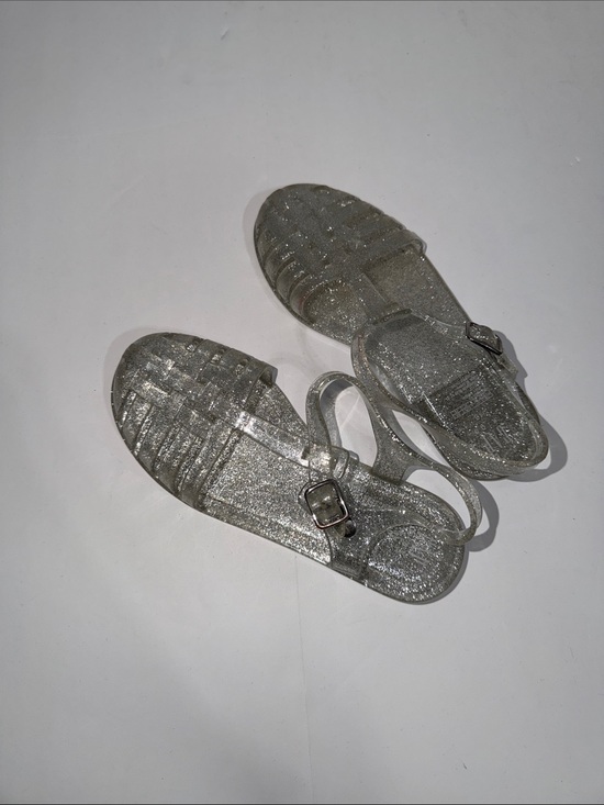 GAP Shoes - GAP Silver Glitter Jelly Sandals with Buckle Girls size 13